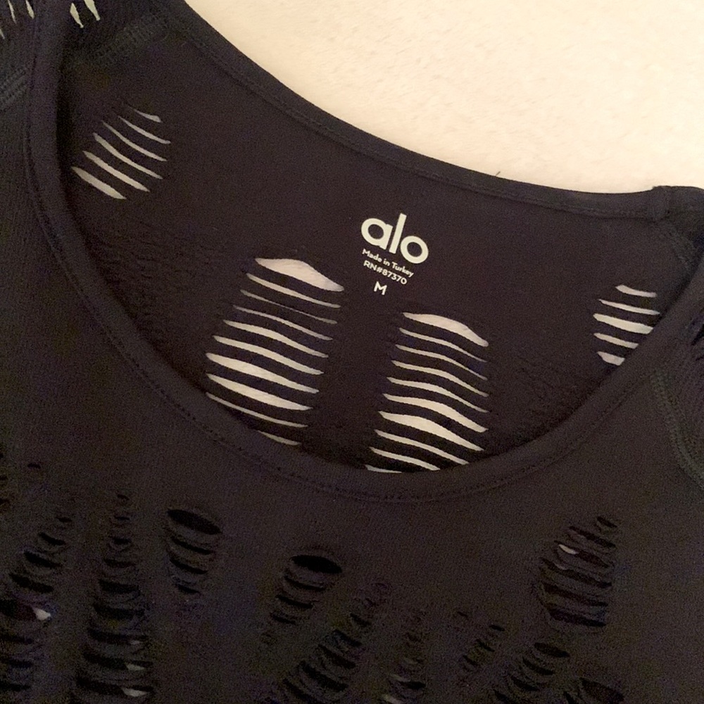 Alo Yoga Wanderer Long Sleeve Black Top